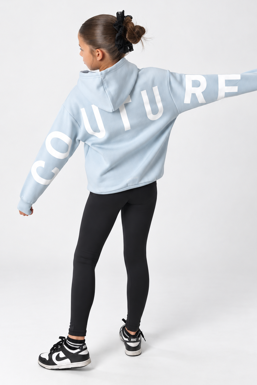 VXN Girls Leggings & Hoodie Set - Blue