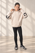 VXN Girls Leggings & Hoodie Set - Stone