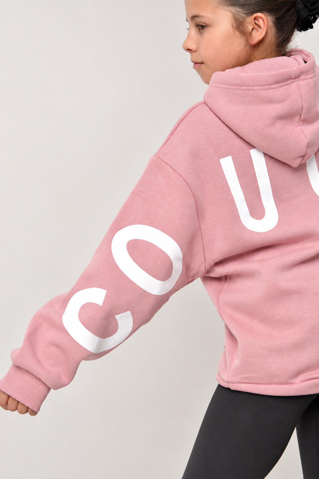 VXN Girls Leggings & Hoodie Set - Dusty Pink