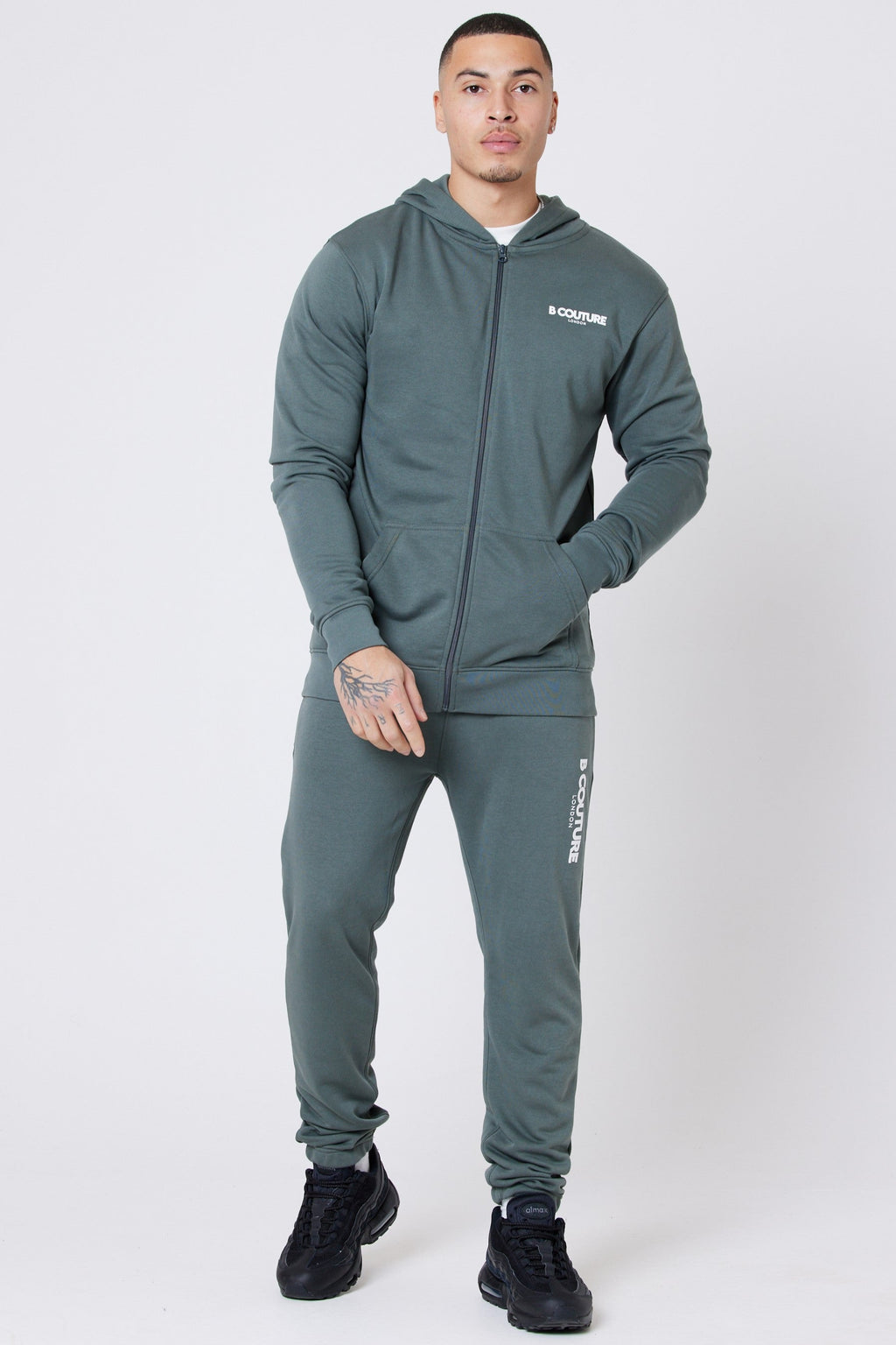 Auckland Fleece Full Zip Tracksuit - Gun Metal
