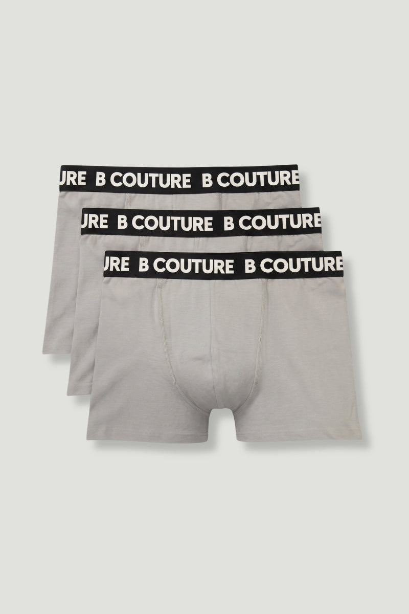 3-Pack Stretch Cotton Boxers - Grey