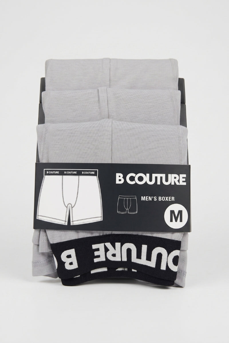 3-Pack Stretch Cotton Boxers - Grey