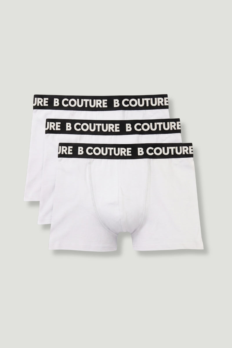3-Pack Stretch Cotton Boxers - White