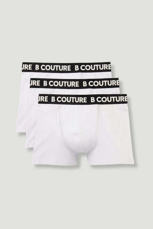 3-Pack Stretch Cotton Boxers - White