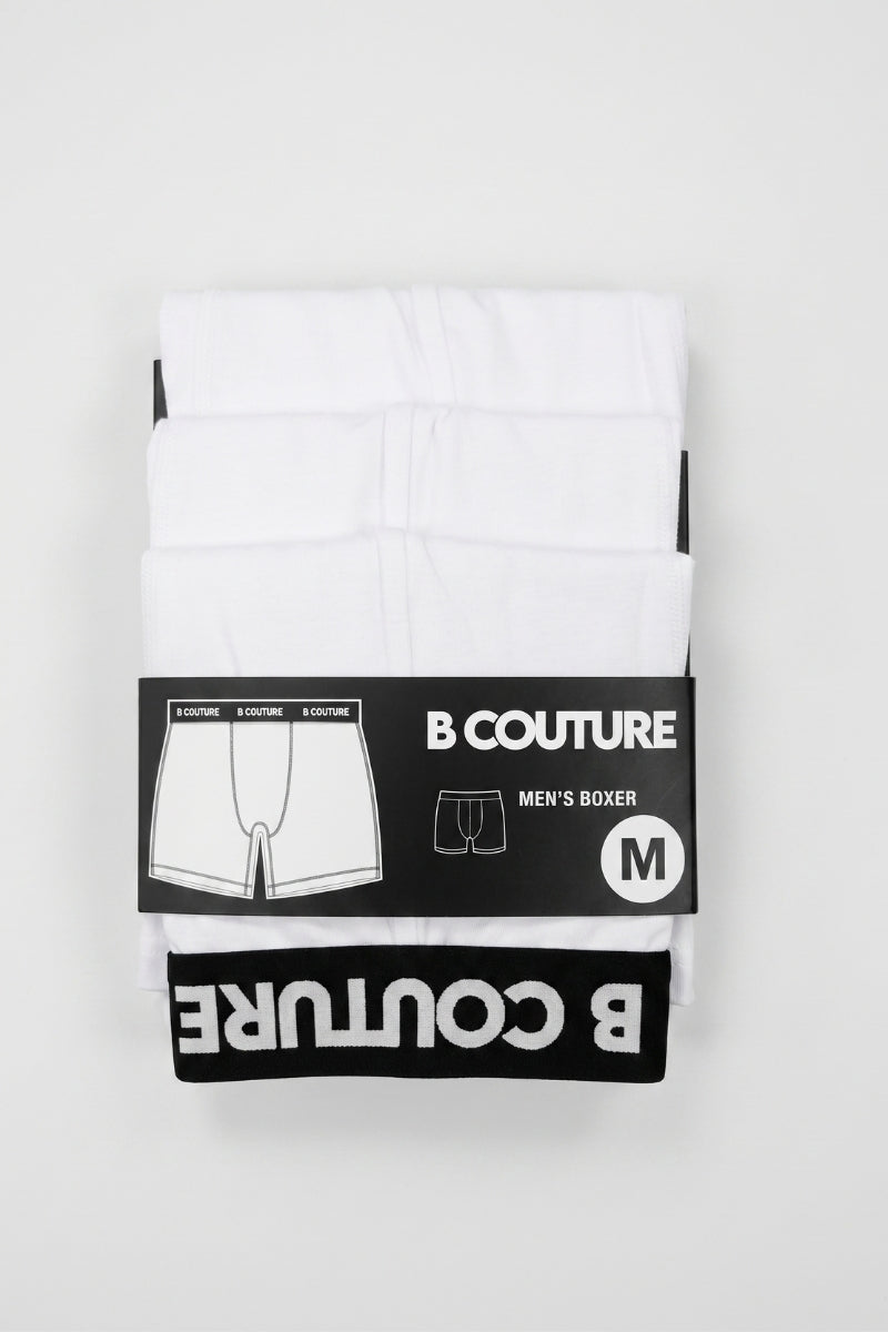 3-Pack Stretch Cotton Boxers - White