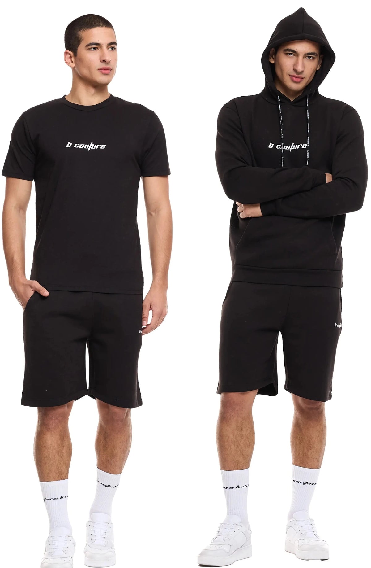 Finchley Road Hoodie, T-Shirt & Short Set - Black